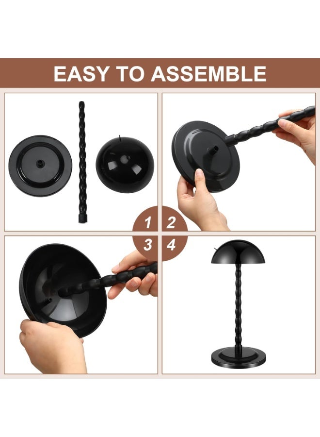 ChicAbode 3 Pieces Wig Holder, Head Stand For Styling, 13.8 Inch Wigs Portable Hat Display Travel Holder Multiple Practice Diy Non Slip Stable (Black) - Image 4